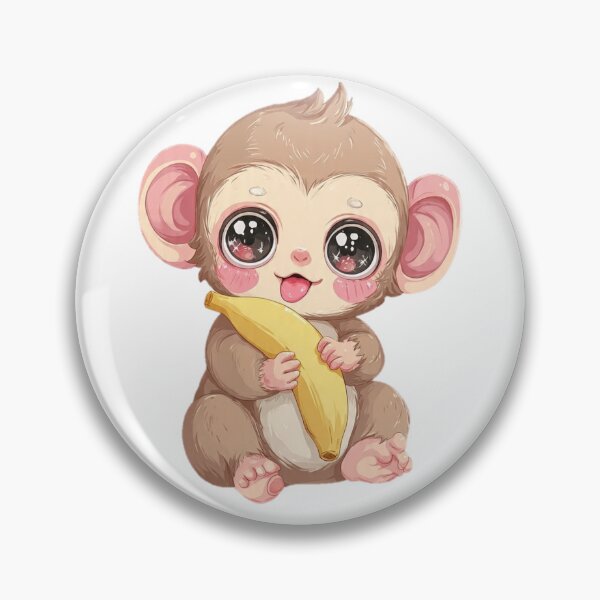 Item preview, Cute Kawaii Baby Monkey Eating a Banana designed and sold by Car23314.