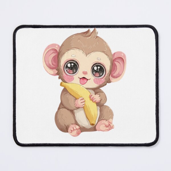 Item preview, Cute Kawaii Baby Monkey Eating a Banana designed and sold by Car23314.