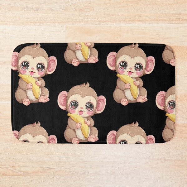 Item preview, Cute Kawaii Baby Monkey Eating a Banana designed and sold by Car23314.