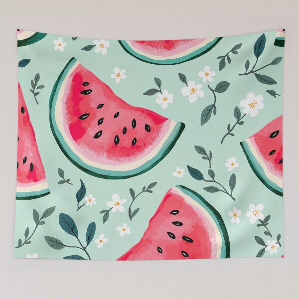 Item preview, Watermelon and Jasmine Pattern designed and sold by Crinkl.