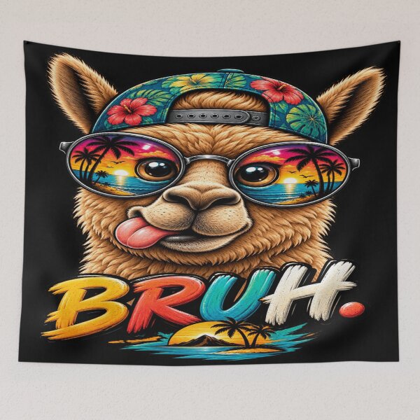 Item preview, Bruh Summer Llama Alpacas Cute Funny Meme Art designed and sold by DailySparks.