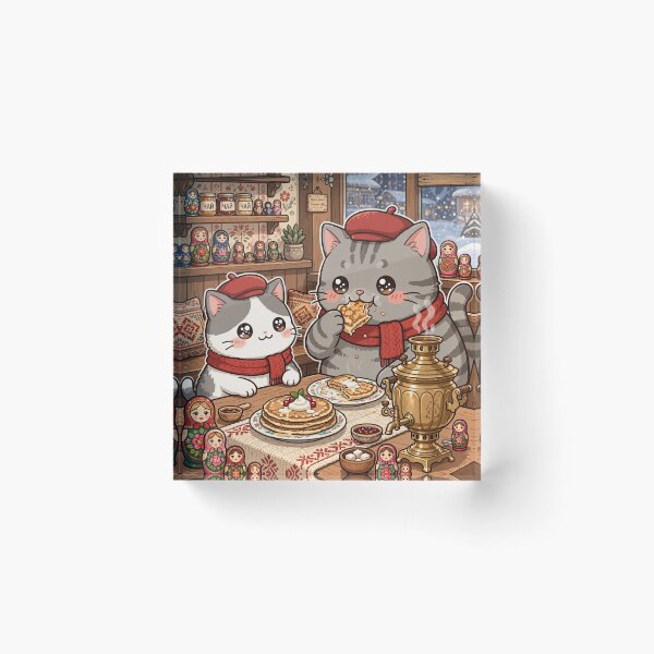 Item preview, Kawaii Cats Russian Tea Time Samovar - Freda and Junior Bliny Russia designed and sold by MAISON SYLVIE.