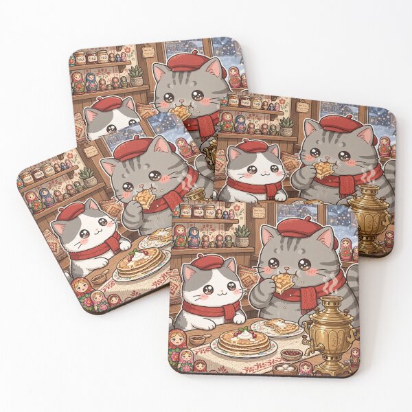 Item preview, Kawaii Cats Russian Tea Time Samovar - Freda and Junior Bliny Russia designed and sold by MAISON SYLVIE.
