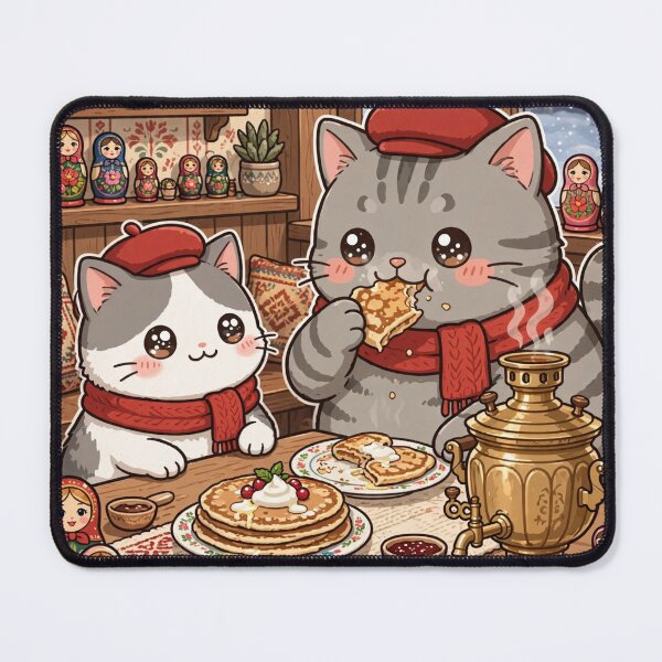 Item preview, Kawaii Cats Russian Tea Time Samovar - Freda and Junior Bliny Russia designed and sold by MAISON SYLVIE.