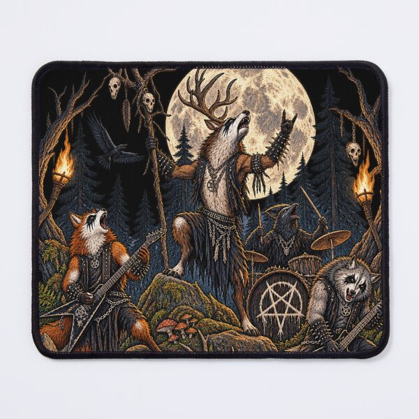 Item preview, Woodland Animals - Black Metal Warriors designed and sold by Moonroot Studio.