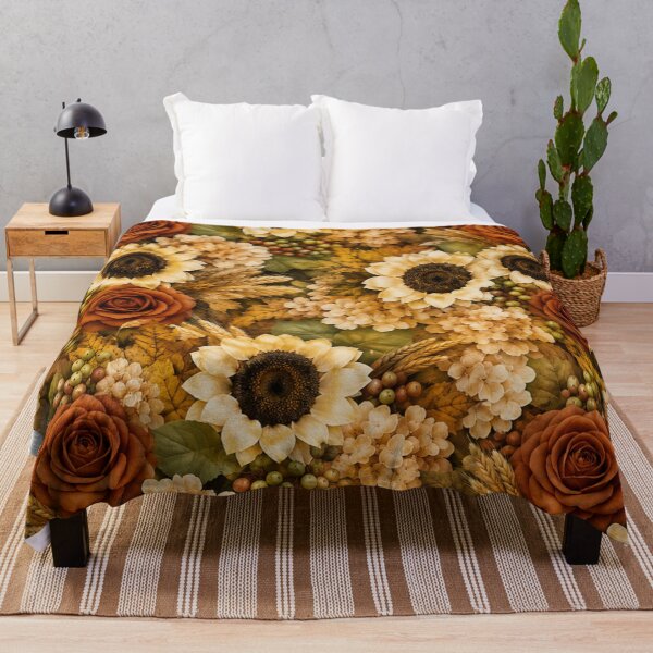 Item preview, Autumn Floral and Sunflower Pattern Mixed Media Art designed and sold by THE SPLATTERED HAUS BY SAGE BANKS.