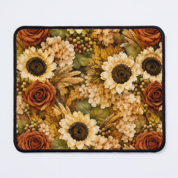 Item preview, Autumn Floral and Sunflower Pattern Mixed Media Art designed and sold by THE SPLATTERED HAUS BY SAGE BANKS.