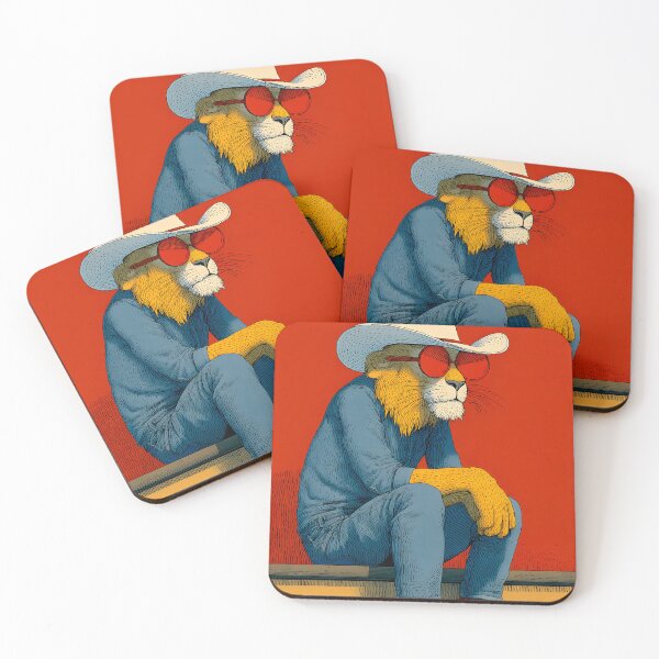 Item preview, Lion in Cowboy Attire with Sunglasses designed and sold by Artessie.