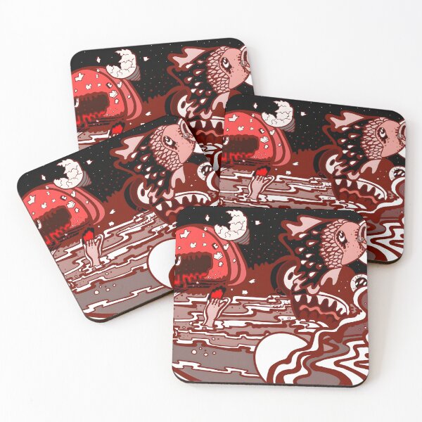Item preview, Surreal Red Abyss with Grotesque Creatures designed and sold by J-Mindful.
