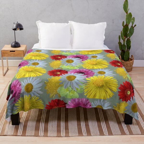 Item preview, Vibrant Mixed Gerbera Daisy and Chrysanthemum Floral Pattern designed and sold by BalkanBloom.