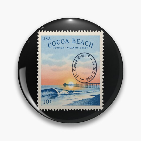 Item preview, Cocoa Beach Florida Surf Crest Space Coast Stamp Sticker designed and sold by stickercuffs.