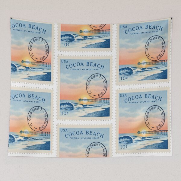 Item preview, Cocoa Beach Florida Surf Crest Space Coast Stamp Sticker designed and sold by stickercuffs.