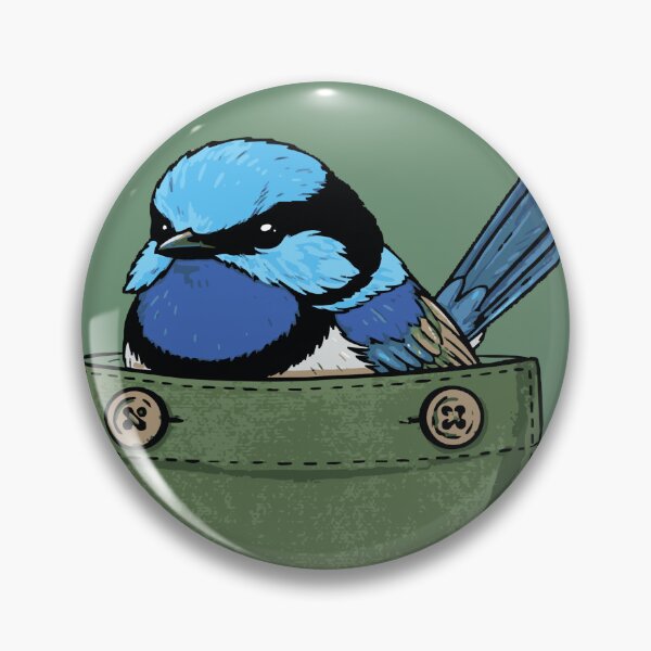 Item preview, Australian Superb Blue Fairy Wren Pocket Animal Bird Gift Men Woman Kids ​ designed and sold by Amelia ART G.