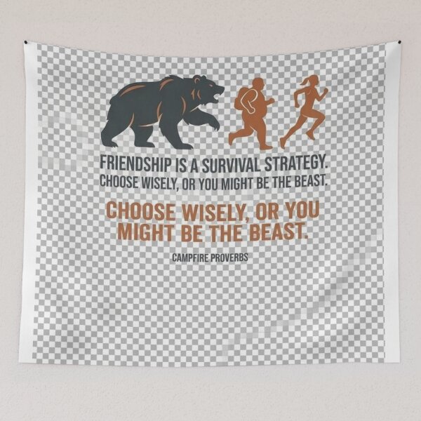 Item preview, Friendship Survival Strategy Bear and Runners Funny Quote Design designed and sold by Aliplus+.