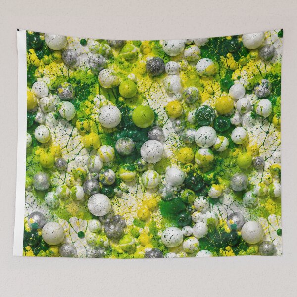 Item preview, Green and Yellow Sphere Mixed Media Mosaic Art designed and sold by THE SPLATTERED HAUS BY SAGE BANKS.