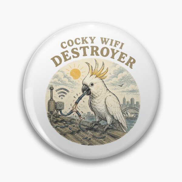 Item preview, Cocky Wifi Destroyer Funny Cockatoo Aussie Meme designed and sold by Yellowriversss.