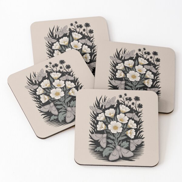 Item preview, Wild Honey Moths & Wildflowers Botanical Art designed and sold by NuvoraNest.