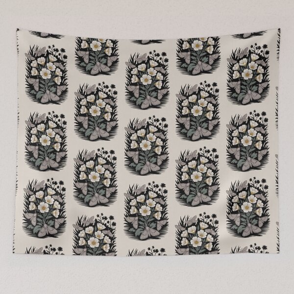 Item preview, Wild Honey Moths & Wildflowers Botanical Art designed and sold by NuvoraNest.