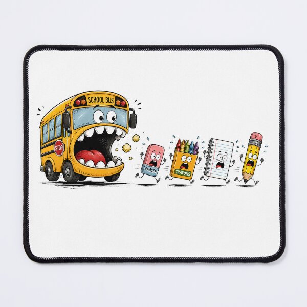 Item preview, Funny Back To School Bus Chasing School Supplies designed and sold by Merchrise.