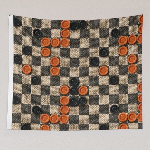 Item preview, Checkerboard and Game Pieces Mixed Media Art designed and sold by THE SPLATTERED HAUS BY SAGE BANKS.