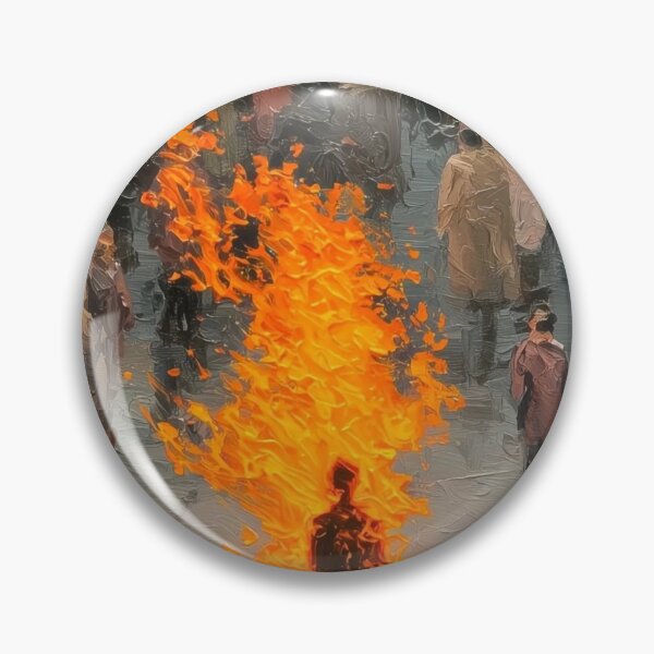 Item preview, Burning Through the Crowd Art | Surrealist Fire Figure | Outsider Aesthetic designed and sold by cezzarie.