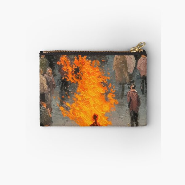 Item preview, Burning Through the Crowd Art | Surrealist Fire Figure | Outsider Aesthetic designed and sold by cezzarie.
