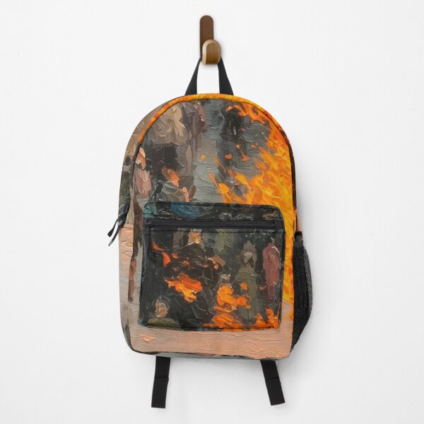 Item preview, Burning Through the Crowd Art | Surrealist Fire Figure | Outsider Aesthetic designed and sold by cezzarie.