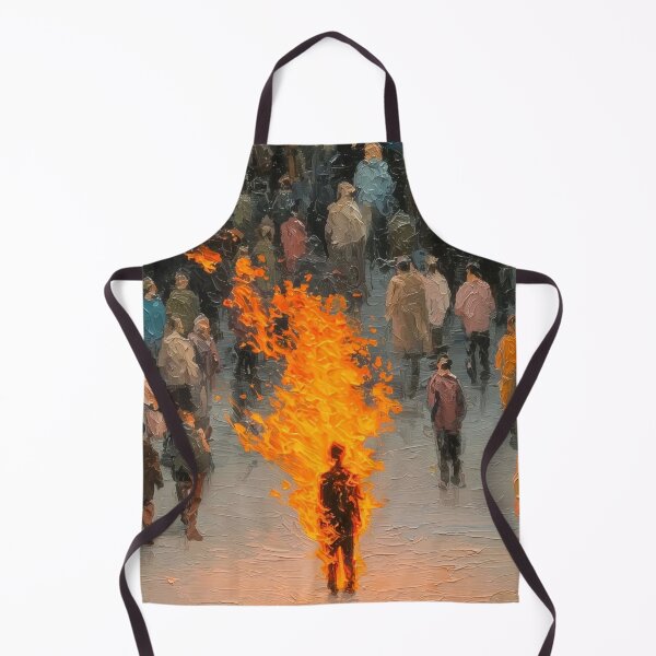 Item preview, Burning Through the Crowd Art | Surrealist Fire Figure | Outsider Aesthetic designed and sold by cezzarie.
