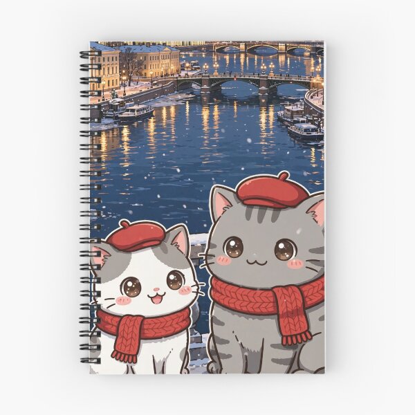 Item preview, Kawaii Cats Saint Petersburg Canals Night - Freda and Junior Russia Travel designed and sold by MAISON SYLVIE.