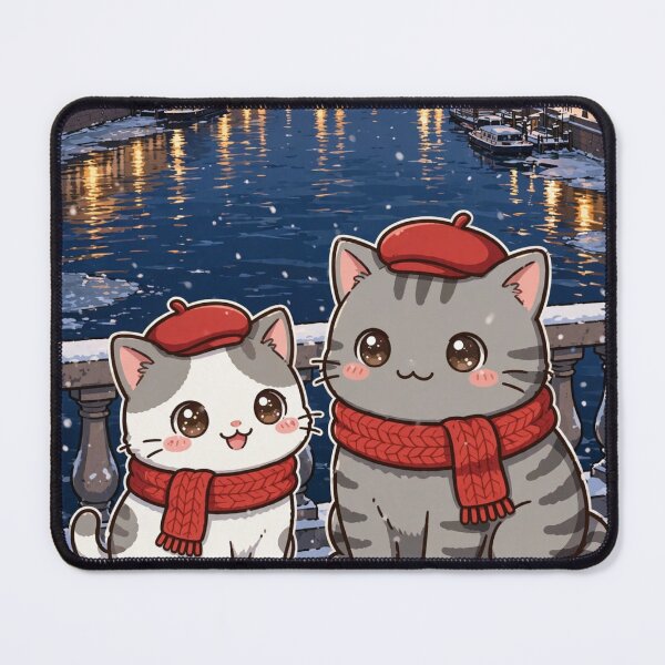 Item preview, Kawaii Cats Saint Petersburg Canals Night - Freda and Junior Russia Travel designed and sold by MAISON SYLVIE.