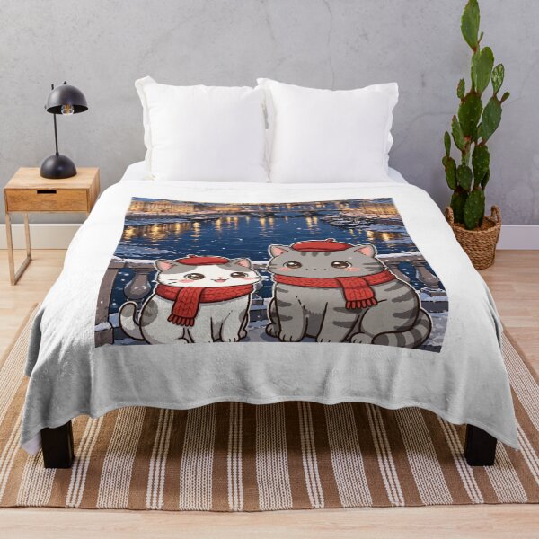 Item preview, Kawaii Cats Saint Petersburg Canals Night - Freda and Junior Russia Travel designed and sold by MAISON SYLVIE.