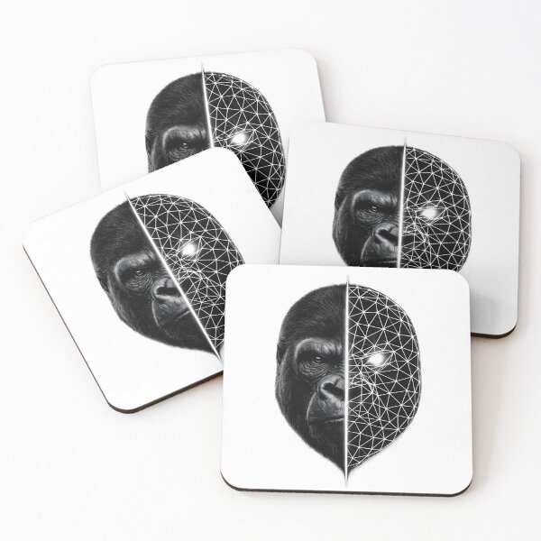 Item preview, Geometric Gorilla Split Face Wildlife Art designed and sold by CreativeMindsetLab.