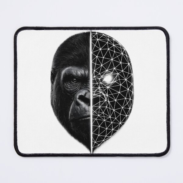 Item preview, Geometric Gorilla Split Face Wildlife Art designed and sold by CreativeMindsetLab.