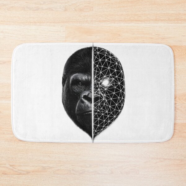 Item preview, Geometric Gorilla Split Face Wildlife Art designed and sold by CreativeMindsetLab.