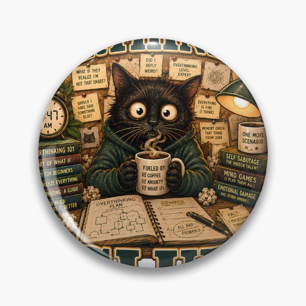 Item preview, Professional Overthinkers Club Chat Noir Cafe designed and sold by NiceSeller91.