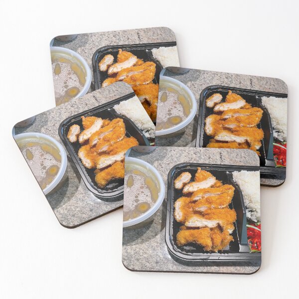 Item preview, Crispy Chicken Katsu Bento Box with Rice and Soup Art Print designed and sold by KaleChub.