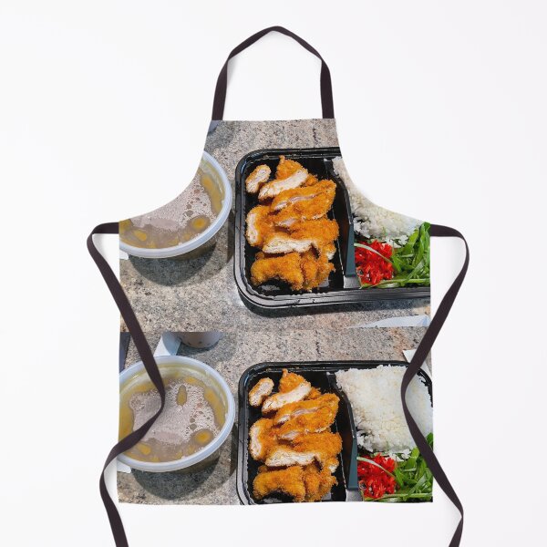 Item preview, Crispy Chicken Katsu Bento Box with Rice and Soup Art Print designed and sold by KaleChub.