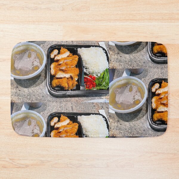 Item preview, Crispy Chicken Katsu Bento Box with Rice and Soup Art Print designed and sold by KaleChub.