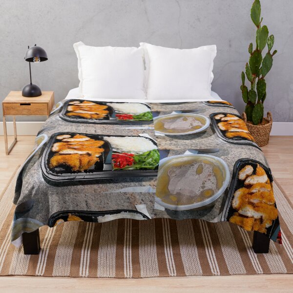 Item preview, Crispy Chicken Katsu Bento Box with Rice and Soup Art Print designed and sold by KaleChub.