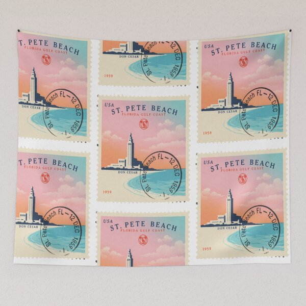 Item preview, St Pete Beach Florida Don CeSar Gulf Stamp Sticker designed and sold by stickercuffs.