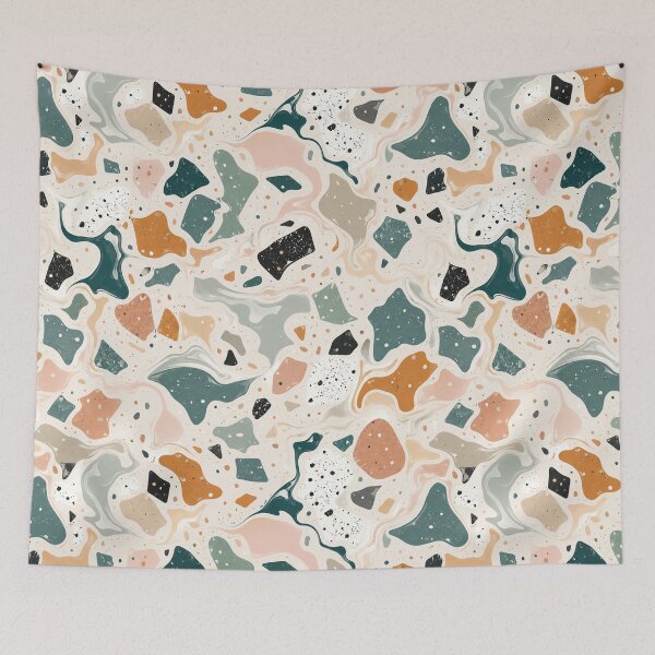 Item preview, Liquid Terrazzo Marble in Retro Tones designed and sold by Side Quest Co..