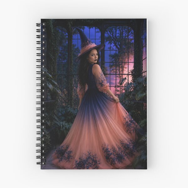 Item preview, Enchanted Garden Witch at Twilight – Gothic Fantasy Woman in Magical Greenhouse designed and sold by WhimsyWink.