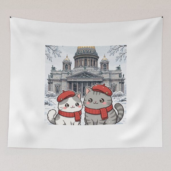 Item preview, Kawaii Cats Saint Isaac's Cathedral Saint Petersburg - Freda and Junior Russia designed and sold by MAISON SYLVIE.