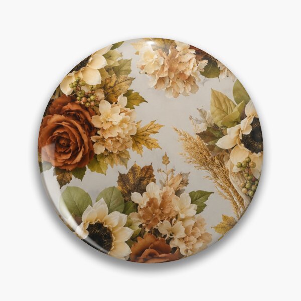 Item preview, Autumn Sunflower and Rose Floral Pattern Art designed and sold by THE SPLATTERED HAUS BY SAGE BANKS.