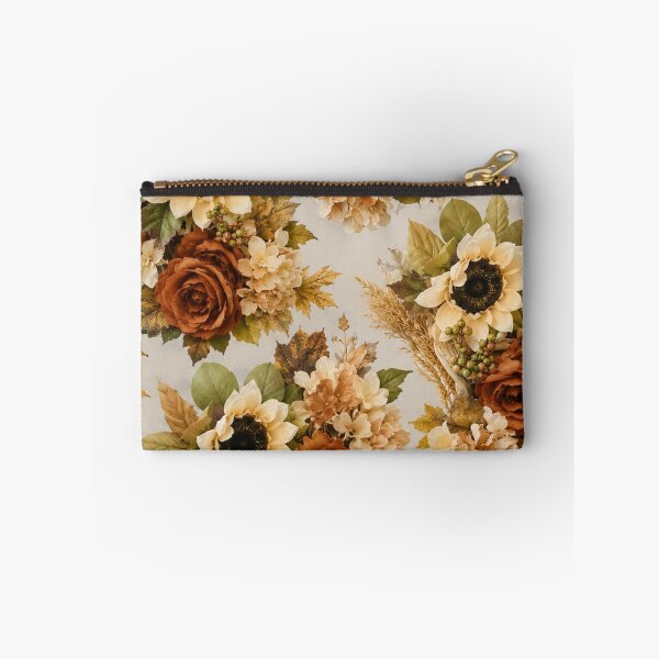 Item preview, Autumn Sunflower and Rose Floral Pattern Art designed and sold by THE SPLATTERED HAUS BY SAGE BANKS.