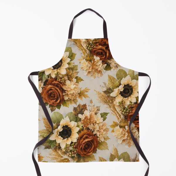 Item preview, Autumn Sunflower and Rose Floral Pattern Art designed and sold by THE SPLATTERED HAUS BY SAGE BANKS.