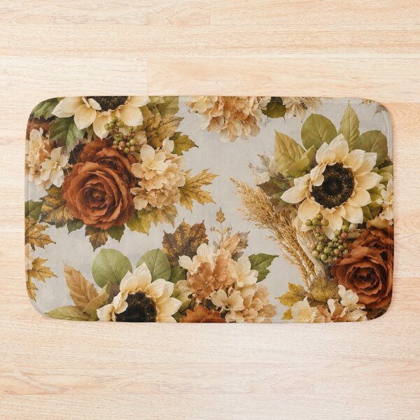 Item preview, Autumn Sunflower and Rose Floral Pattern Art designed and sold by THE SPLATTERED HAUS BY SAGE BANKS.