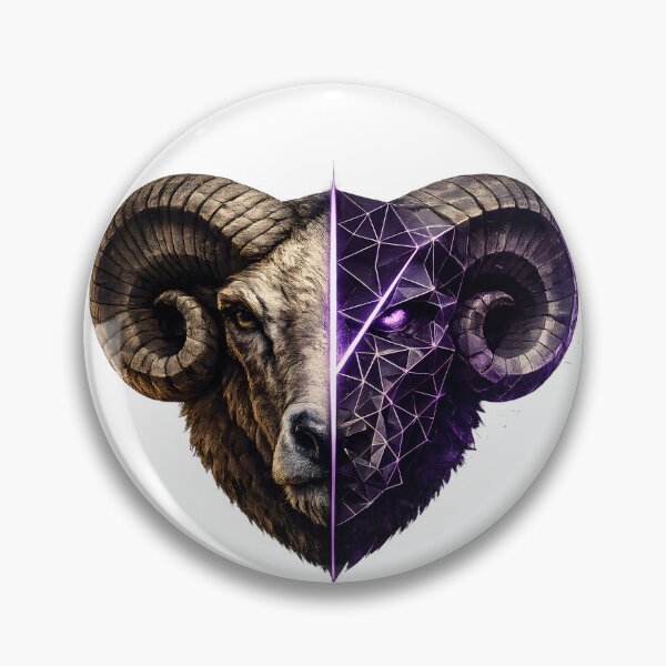 Item preview, Geometric Ram Split Face Wildlife Artwork designed and sold by CreativeMindsetLab.