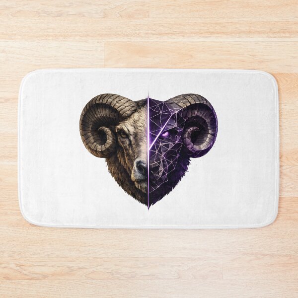 Item preview, Geometric Ram Split Face Wildlife Artwork designed and sold by CreativeMindsetLab.