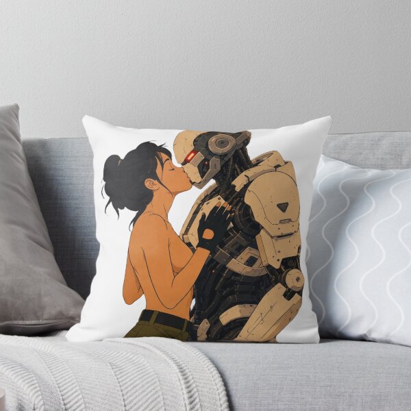 Item preview, Retro Futuristic Robot Kiss – Sci-Fi Pin-Up Romance designed and sold by  Hollow Moon Studios..